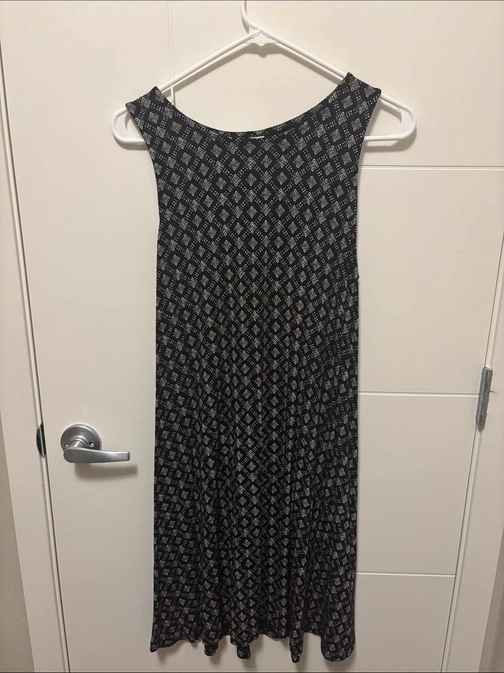 Old Navy Black Maxi Dress with White Geometric Print
